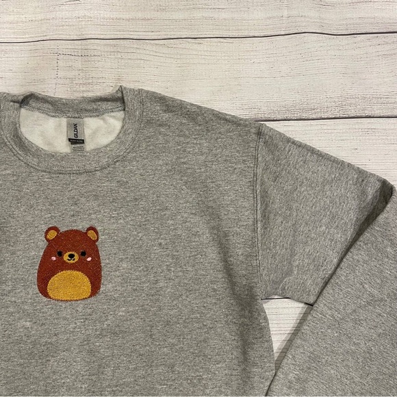 Custom Embroidered Squishmallow Crewneck Sweatshirt or T-Shirt Omar the Bear - Picture 2 of 5